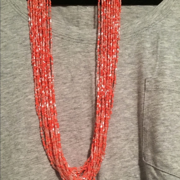 Orange beaded necklace - Picture 3 of 3